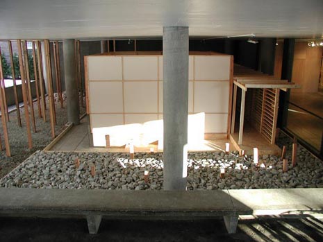 View into sunken courtyard